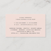 Carte De Visite Notaire Public Script Calligraphie Blush rose (Dos)