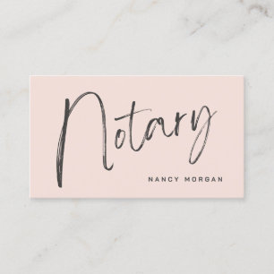Carte De Visite Notaire Public Script Calligraphie Blush rose