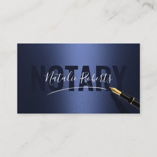 Carte De Visite Notaire Public Signature moderne Marine & Rose Gol (Devant)