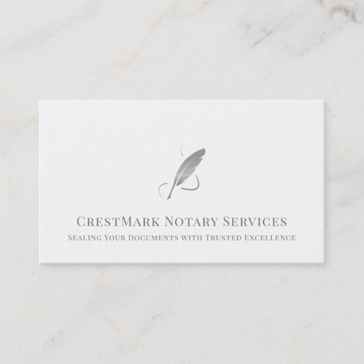 Carte De Visite Notaire Silver Quill (Devant)