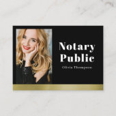Carte de visite notariale élégante noire et or (Devant)