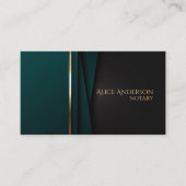 Carte de visite notariale verte luxueuse et élégan (Devant)