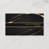 Carte de visite notariale verte or luxe (Devant)