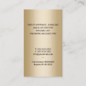 Carte De Visite Notary Loan Signing Agent Modern Black & Gold (Dos)