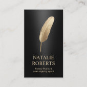 Carte De Visite Notary Loan Signing Agent Modern Black & Gold (Devant)