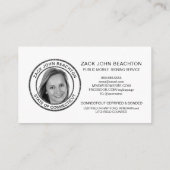 Carte De Visite *~* NOTARY PHOTO METAL Agent de signalisation bleu (Dos)