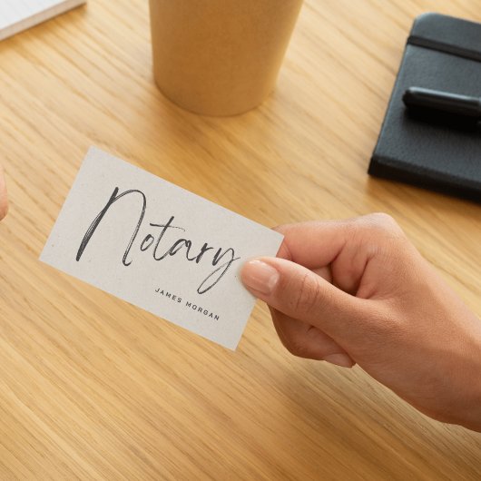 Carte De Visite Notary Public Beige Rustic