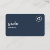 Carte De Visite Notary Public Navy Blue Gold QR Code (Devant)