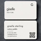 Carte De Visite Notary Public Neutral QR Code 