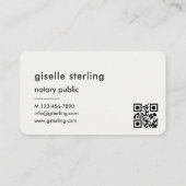 Carte De Visite Notary Public Neutral QR Code  (Dos)