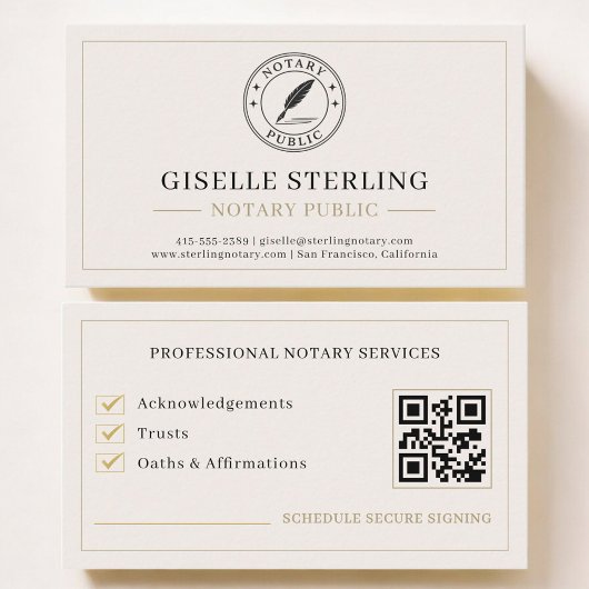 Carte De Visite Notary Public QR Code Professional