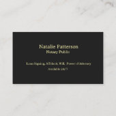 Carte De Visite Notary Services Black Modern Business Card (Dos)