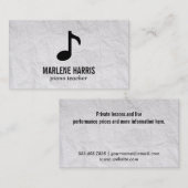 Carte De Visite Note de musique (Devant / Derrière)