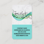Carte De Visite Note de musique | Ingénieur de mixage | Table de m (Dos)