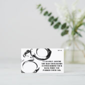 Carte De Visite Note de stationnement incorrecte (Debout devant)