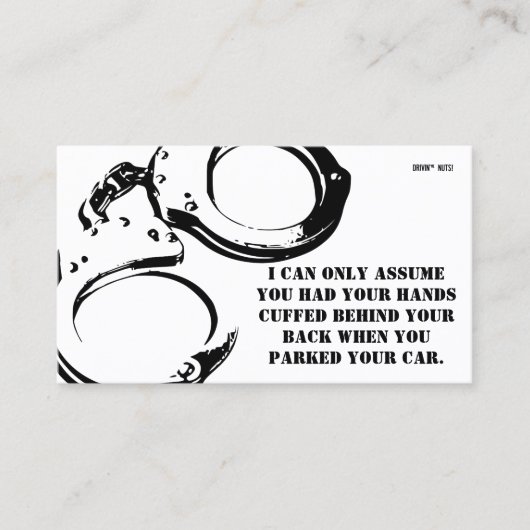 Carte De Visite Note de stationnement incorrecte (Devant)