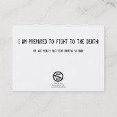 Carte De Visite Note de stationnement incorrecte (Dos)