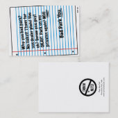 Carte De Visite Note de stationnement incorrecte (Devant / Derrière)