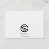 Carte De Visite Note de stationnement incorrecte (Dos)