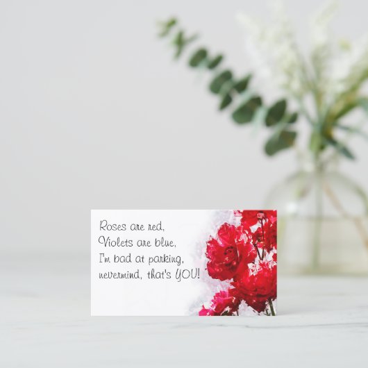 Carte De Visite Note de stationnement incorrecte (Debout devant)