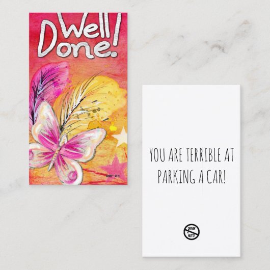 Carte De Visite Note de stationnement incorrecte (Devant / Derrière)