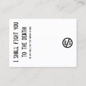 Carte De Visite Note de stationnement incorrecte (Dos)