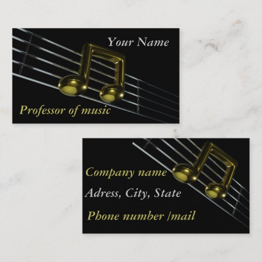 Carte De Visite Note musicale (Devant / Derrière)