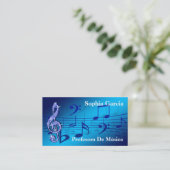 Carte De Visite Note Musicale De Couleur Bleue Brillante (Debout devant)