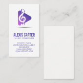 Carte De Visite Note musicale Lire le logo du bouton (Devant / Derrière)