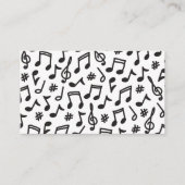Carte De Visite Note musicale Musique motif en noir et blanc (Devant)