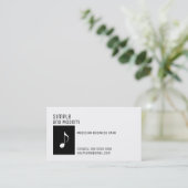 Carte De Visite note musicale noire et blanche (Debout devant)