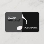 Carte De Visite Note musicale sur Black & Grey Modern (Devant)