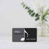 Carte De Visite Note musicale sur Black & Grey Modern (Debout devant)
