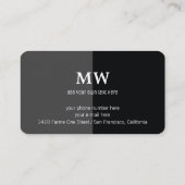 Carte De Visite Note musicale sur Black & Grey Modern (Dos)