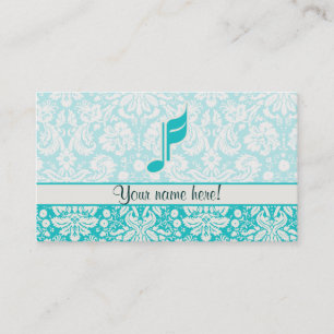 Carte De Visite Note turquoise de musique