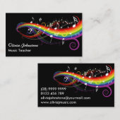 Carte De Visite Notes blanches personnalisées de musique (Devant / Derrière)
