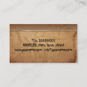 Carte De Visite Notes de maître de classe d'école de formation de (Dos)