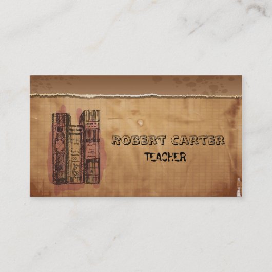 Carte De Visite Notes de maître de classe d'école de formation de (Devant)