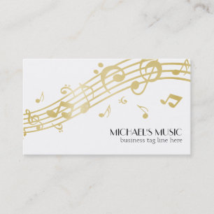 Carte De Visite Notes de marquage à chaud de musique d'or