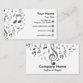 Carte De Visite Notes de musique (Devant / Derrière)
