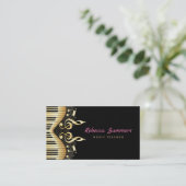 Carte De Visite Notes de musique Black & Gold (Debout devant)
