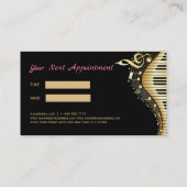 Carte De Visite Notes de musique Black & Gold (Dos)