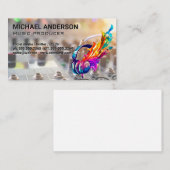 Carte De Visite Notes de musique Casque | Table de mixage (Devant / Derrière)