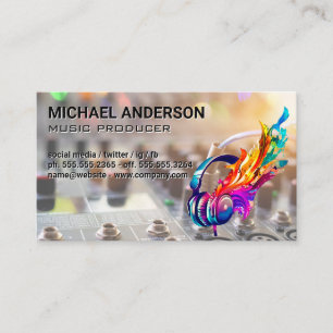 Carte De Visite Notes de musique Casque Table de mixage