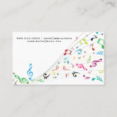 Carte De Visite Notes de musique colorée (Dos)