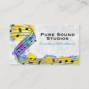 Carte De Visite Notes de musique colorées Ingénieurs Son