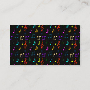 Carte De Visite Notes de musique colorées Musicien Art de note de