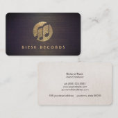 Carte De Visite Notes de musique cool Gold Logo Retro Musicien (Devant / Derrière)