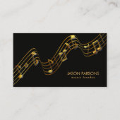 Carte De Visite Notes de musique dorée (Devant)