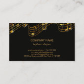 Carte De Visite Notes de musique dorée (Dos)